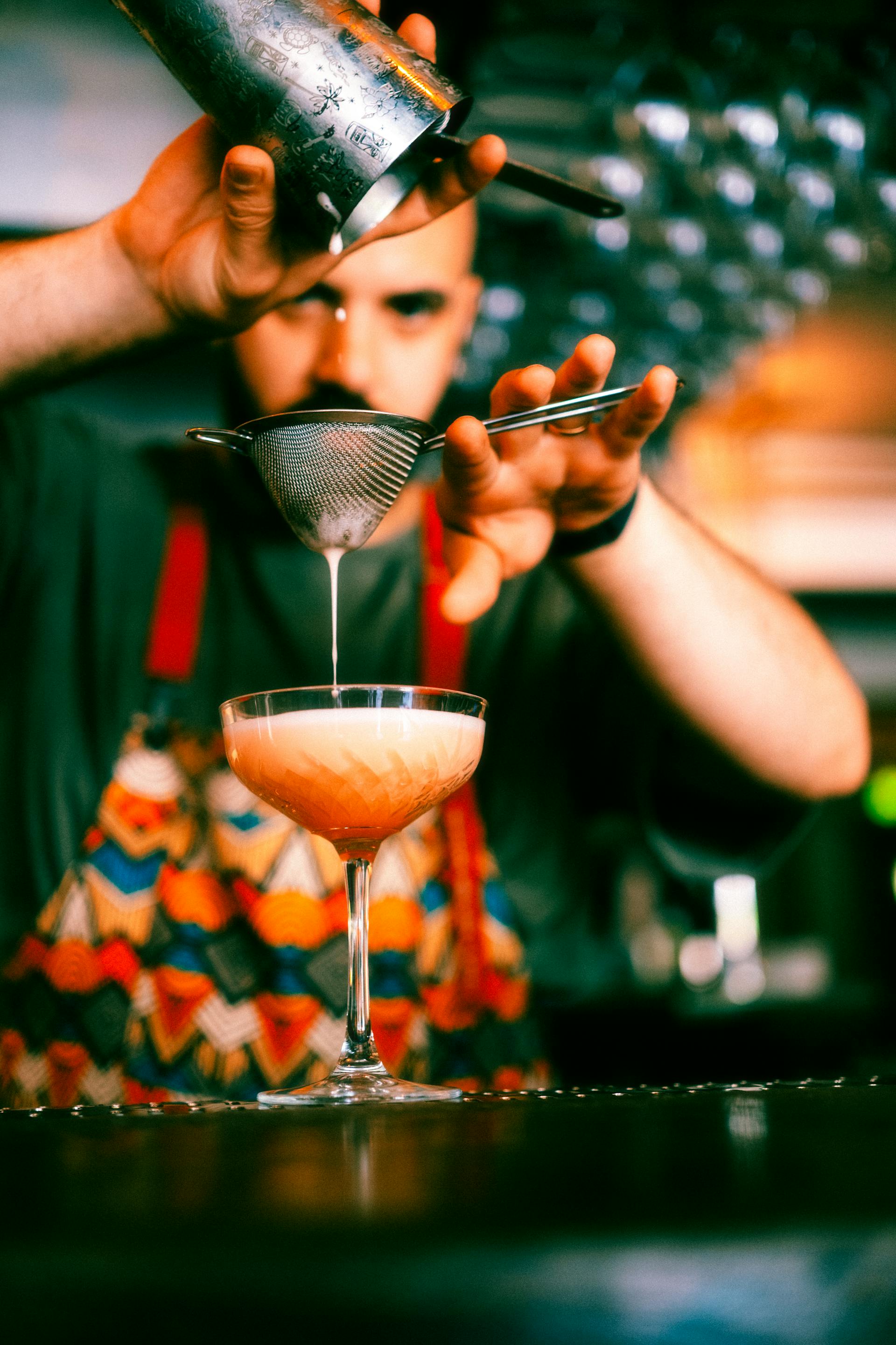 Saffron negroni cocktail
